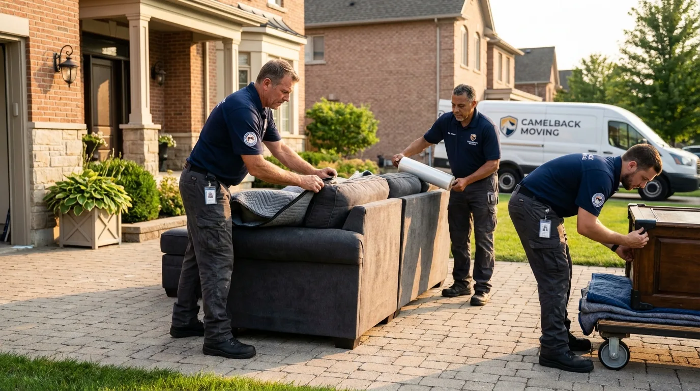 Large estate moving crew wrapping furniture in Hopewell, VA