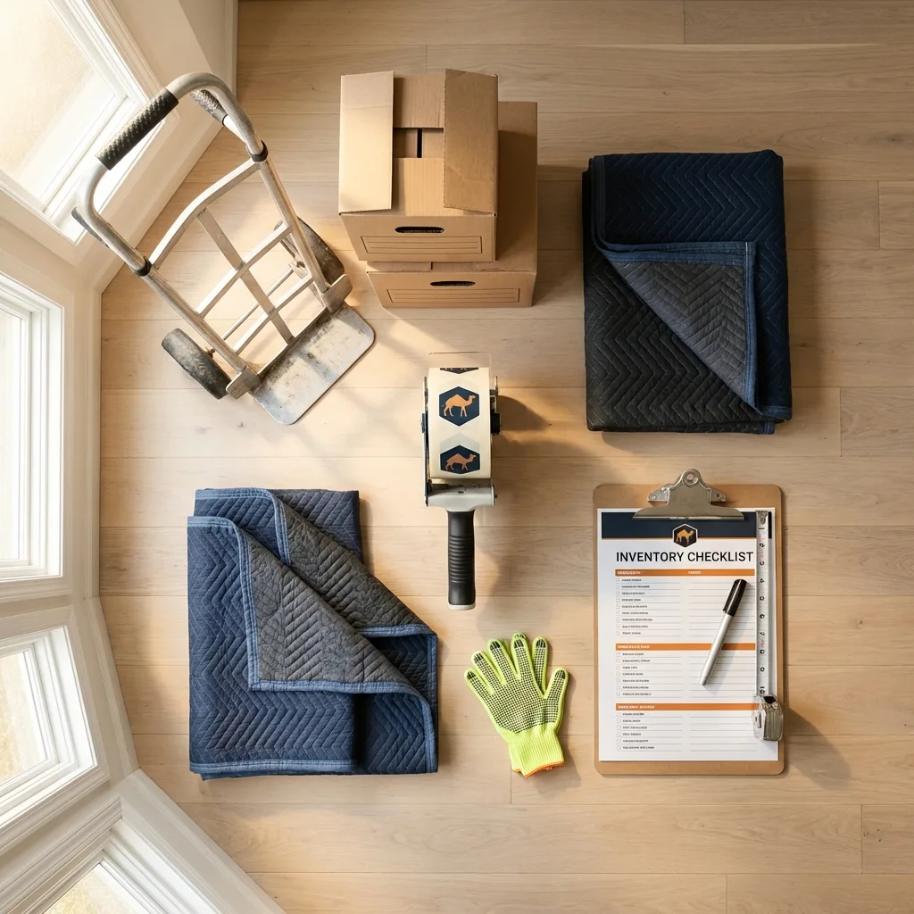 Professional moving supplies and packing materials layout for Hopewell residential relocations